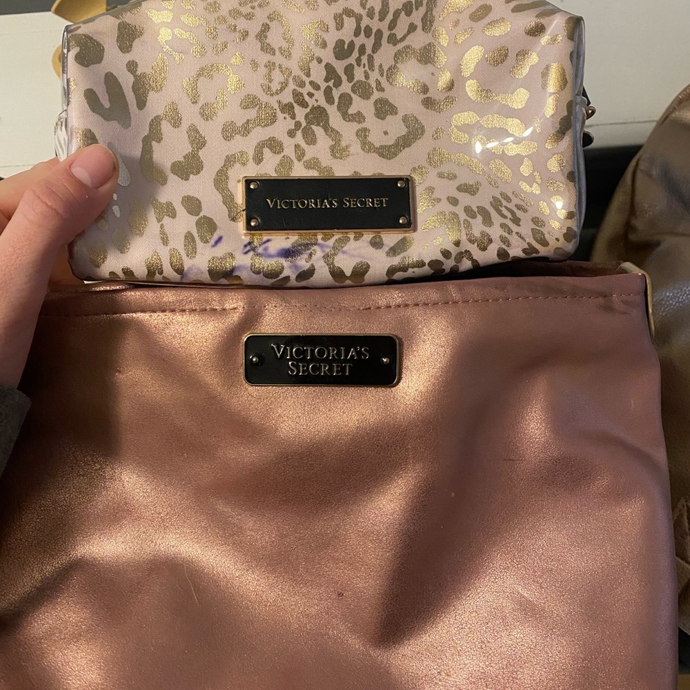 Makeup bags - rose gold & light pink cheetah